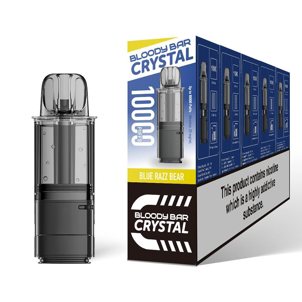 Bloody Bar Crystal 10K Pre - Filled Pods - Eliquid Base - Blue Razz Bear